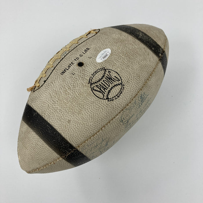1956 New York Giants NFL Champions Team Signed Football With Mickey Mantle JSA