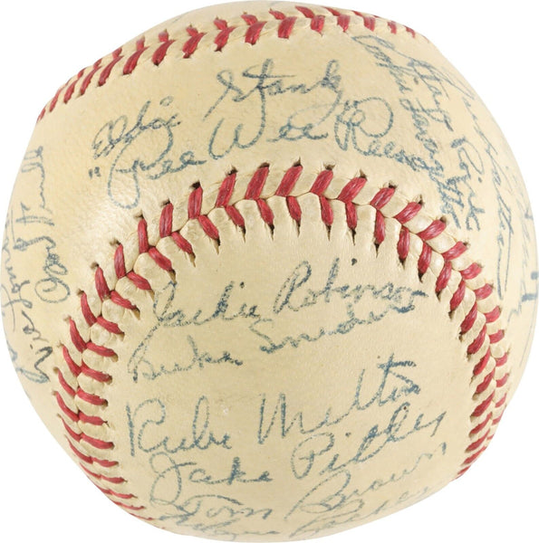 The Finest Jackie Robinson Rookie 1947 Brooklyn Dodgers Team Signed Baseball PSA