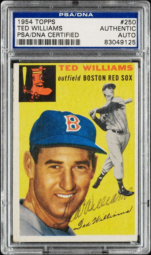 1954 Topps Ted Williams #250 Signed Autographed Baseball Card PSA DNA