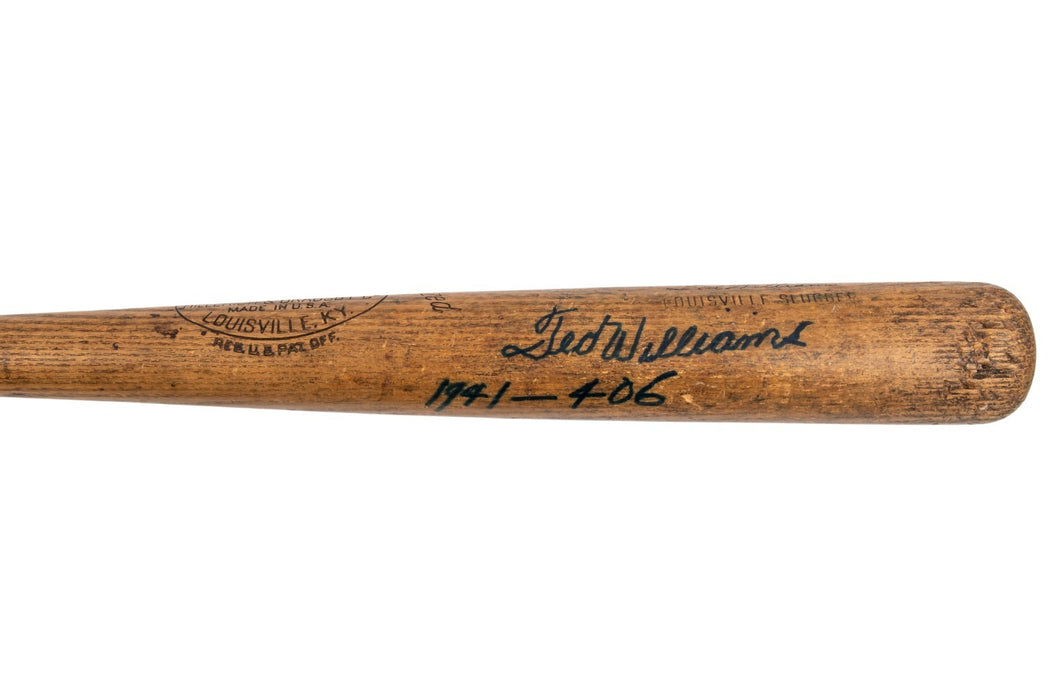 The Finest 1955 Ted Williams Game Used Signed Louisville Slugger Bat PSA DNA 10