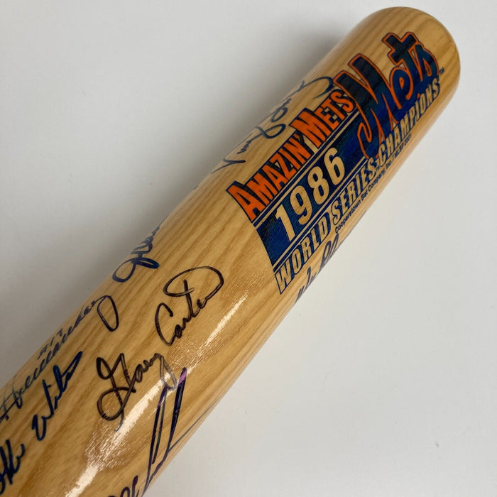 1986 New York Mets Team World Series Champs Signed Bat JSA COA