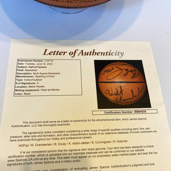 Wilt Chamberlain Kareem Abdul-Jabbar NBA Legends Signed Basketball JSA COA