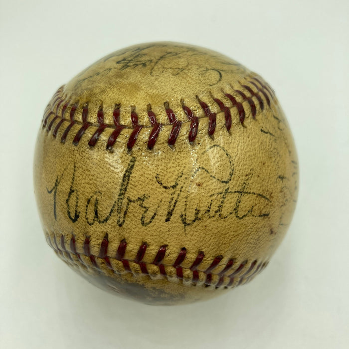 Babe Ruth & Lou Gehrig Sweet Spot 1934 Yankees Team Signed Baseball JSA COA