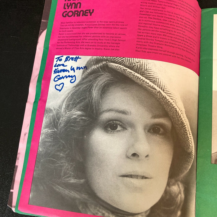 Karen Lynn Gorney & Sam Coppola Signed Saturday Night Fever Magazine JSA COA