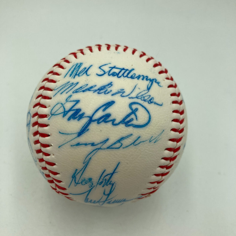 1985 - 1986 New York Mets Team Signed Baseball 28 Sigs With Gary Carter