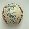 Joe DiMaggio Hank Greenberg Ernie Banks Hall Of Fame Multi Signed Baseball JSA