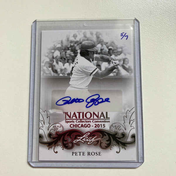 2015 Leaf National Convention Pete Rose Auto #5/7 Signed Baseball Card