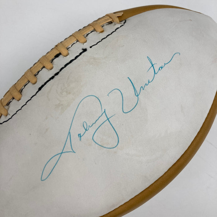Johnny Unitas & Franco Harris Signed Vintage Spalding Football JSA COA