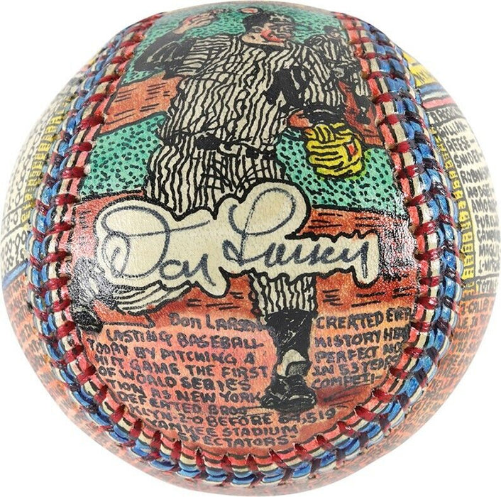 Don Larsen Perfect Game Hand Painted George Sosnak Folk Art Baseball 1/1 Signed