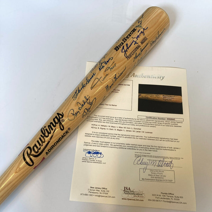 Willie Mays New York Giants HOF Legends Signed Baseball Bat 34 Sigs JSA COA