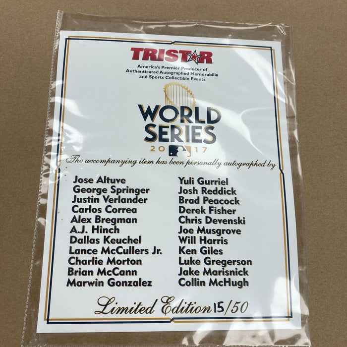 2017 Houston Astros World Series Champs Team Signed 16x20 Photo Tristar COA
