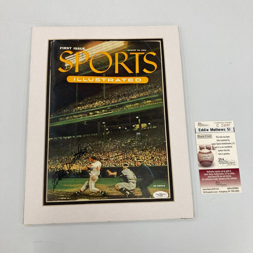 Eddie Mathews Signed 1954 Sports Illustrated First Issue JSA COA