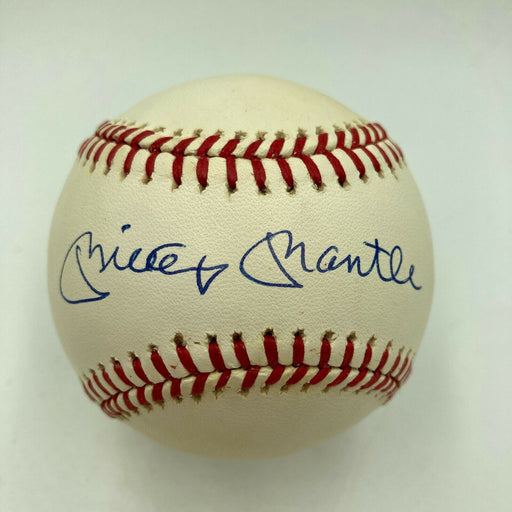 Beautiful Mickey Mantle Signed American League Baseball PSA DNA Graded MINT 9