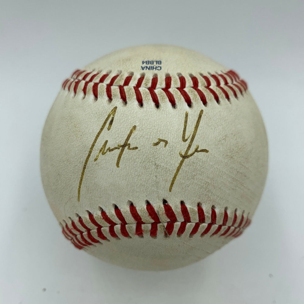 Christian Yelich Pre Rookie Signed Minor League Game Used Baseball With JSA COA