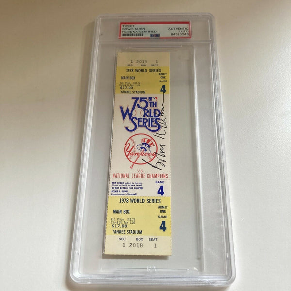 Bowie Kuhn Signed Autographed 1978 World Series Ticket PSA DNA