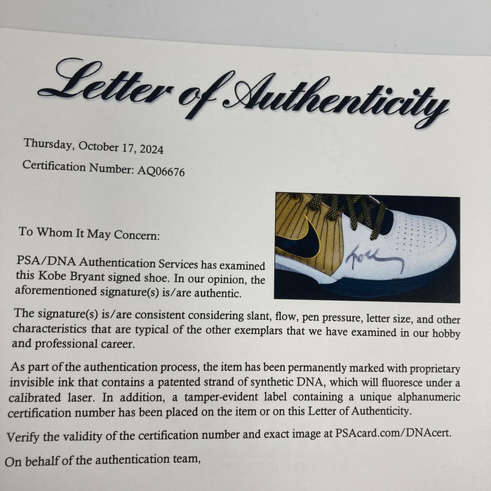 Kobe Bryant 2009 Dual Signed Game Used Kobe IV PE Sneakers Shoes PSA DNA & LOP