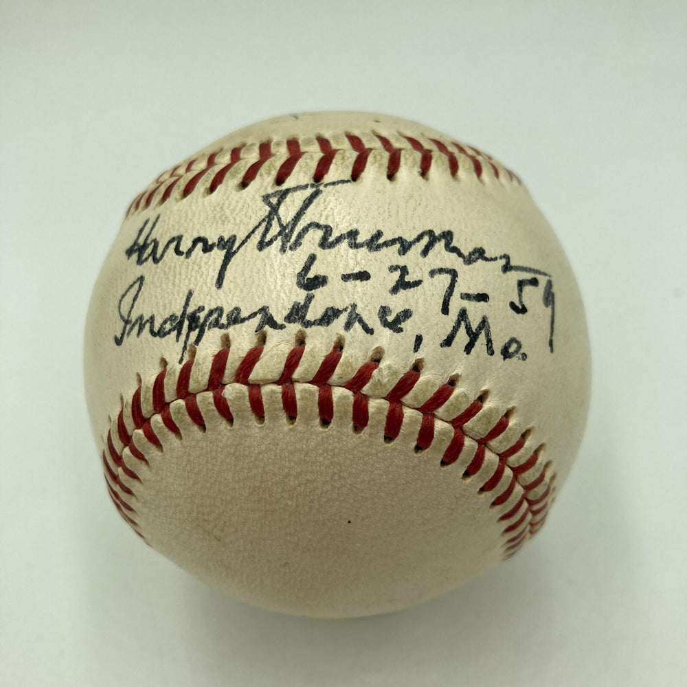 President Harry S. Truman Single Signed American League Baseball JSA COA