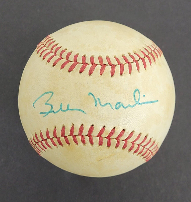 Billy Martin Single Signed Official American League Baseball Beckett COA