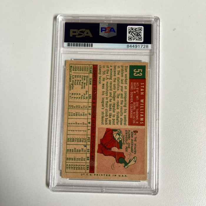 1959 Topps Stan Williams Signed Baseball Card Los Angeles Dodgers PSA DNA COA
