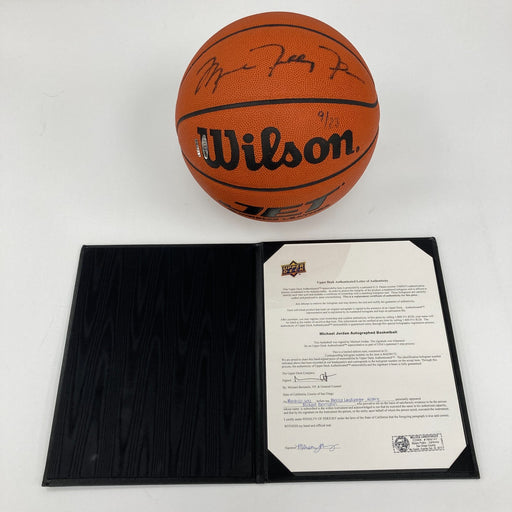 Incredible Michael Jeffrey Jordan Full Name Signed Basketball Upper Deck UDA COA