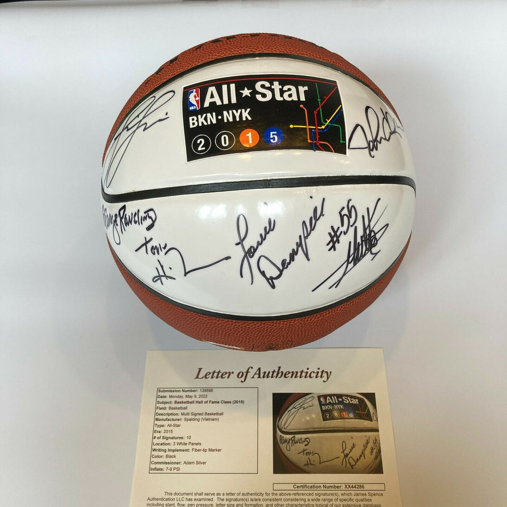 NBA Hall Of Fame Class Of 2015 Signed Basketball 15 Sigs JSA COA