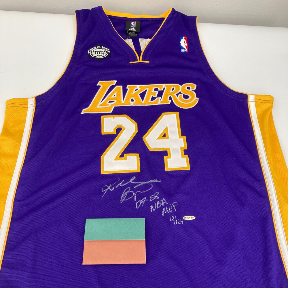 Kobe Bryant 2007-08 NBA MVP Signed Pro Cut Los Angeles Lakers Jersey UDA & BAS