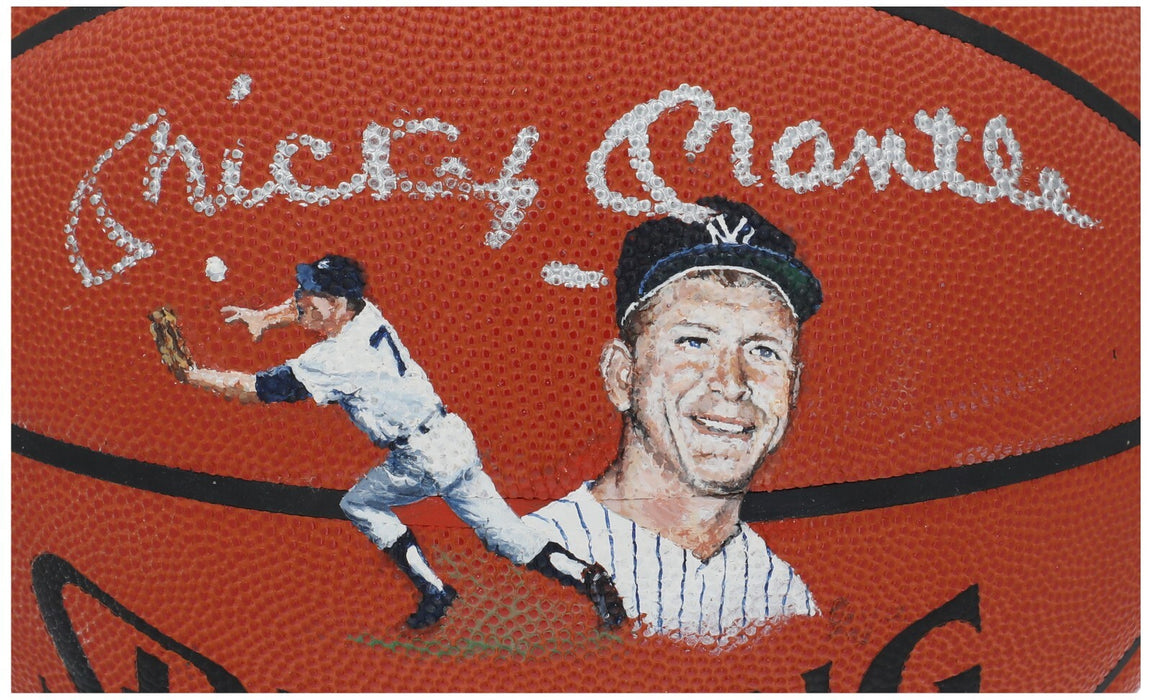MIckey Mantle Signed Official NBA Game Basketball JSA COA RARE