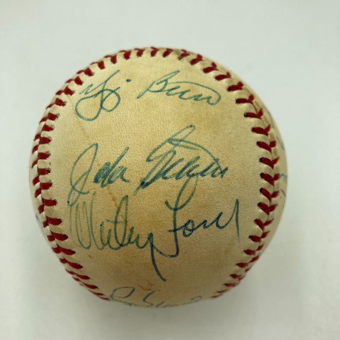 Mickey Mantle Roger Maris & Joe Dimaggio Yankees Legends Signed Baseball JSA COA