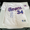 Nolan Ryan Signed Heavily Inscribed Texas Rangers Game Model STAT Jersey JSA COA