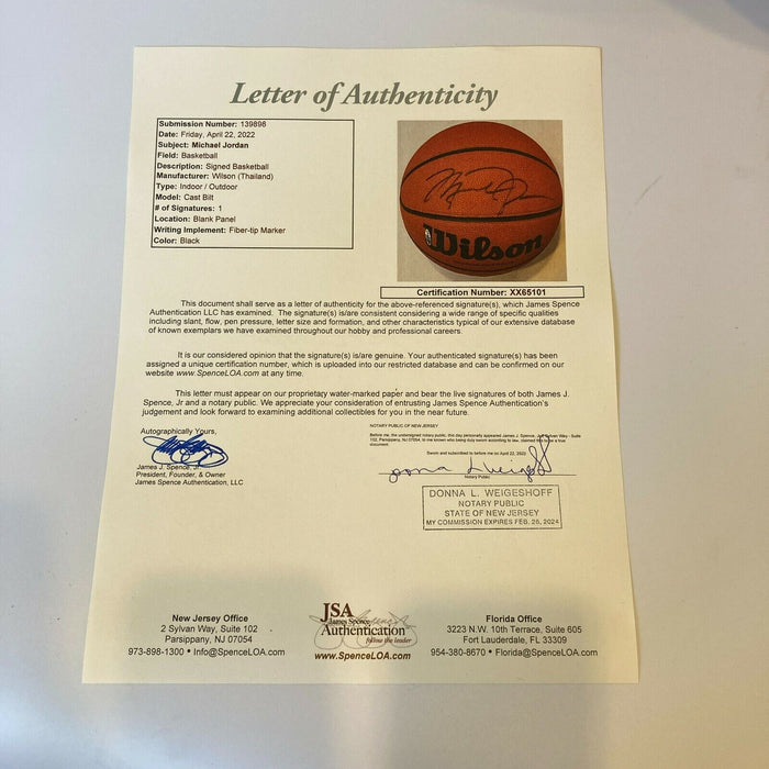 Michael Jordan Signed Autographed Basketball UDA Upper Deck Hologram & JSA COA