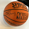 Wilt Chamberlain Kareem Abdul-Jabbar Dr J. Magic Johnson Signed Basketball BAS