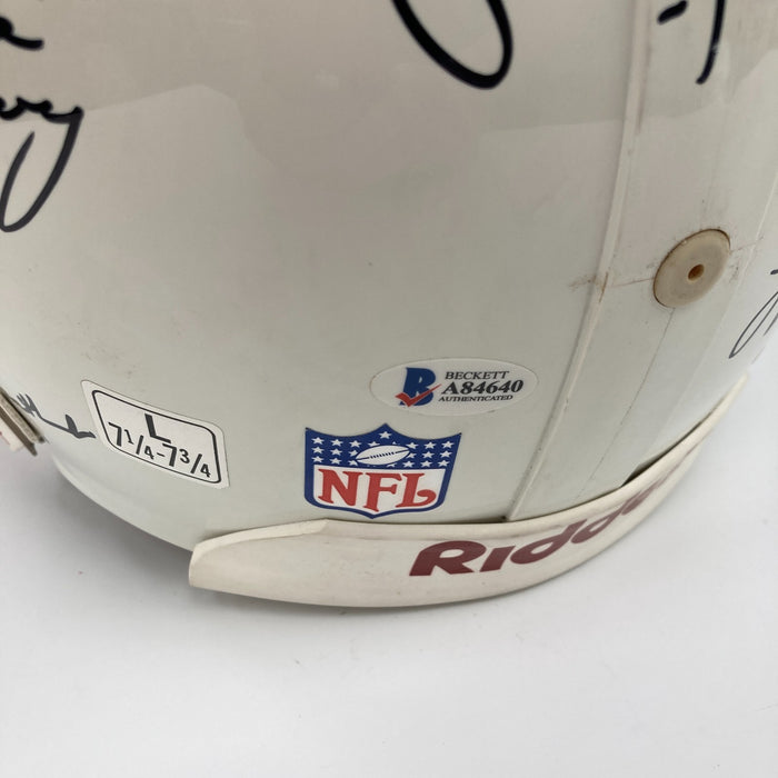 Quarterback Legends Signed Helmet 30 Sigs Johnny Unitas Len Dawson Beckett COA