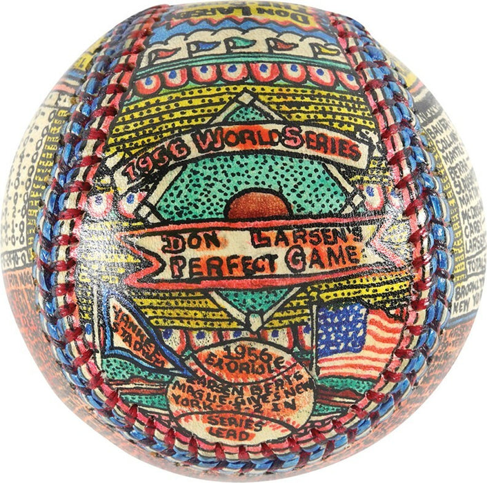 Don Larsen Perfect Game Hand Painted George Sosnak Folk Art Baseball 1/1 Signed