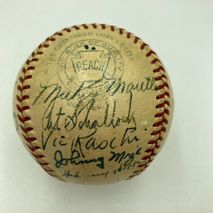 1952 New York Yankees World Series Champs Team Signed Baseball Mickey Mantle JSA