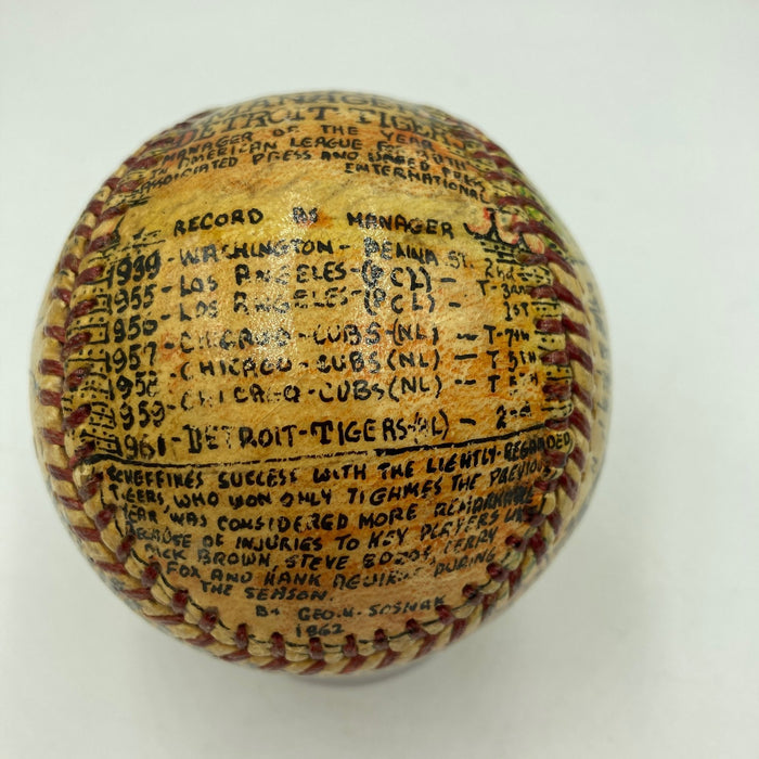 Bob Scheffing Signed Hand Painted George Sosnak Folk Art Baseball Detroit Tigers