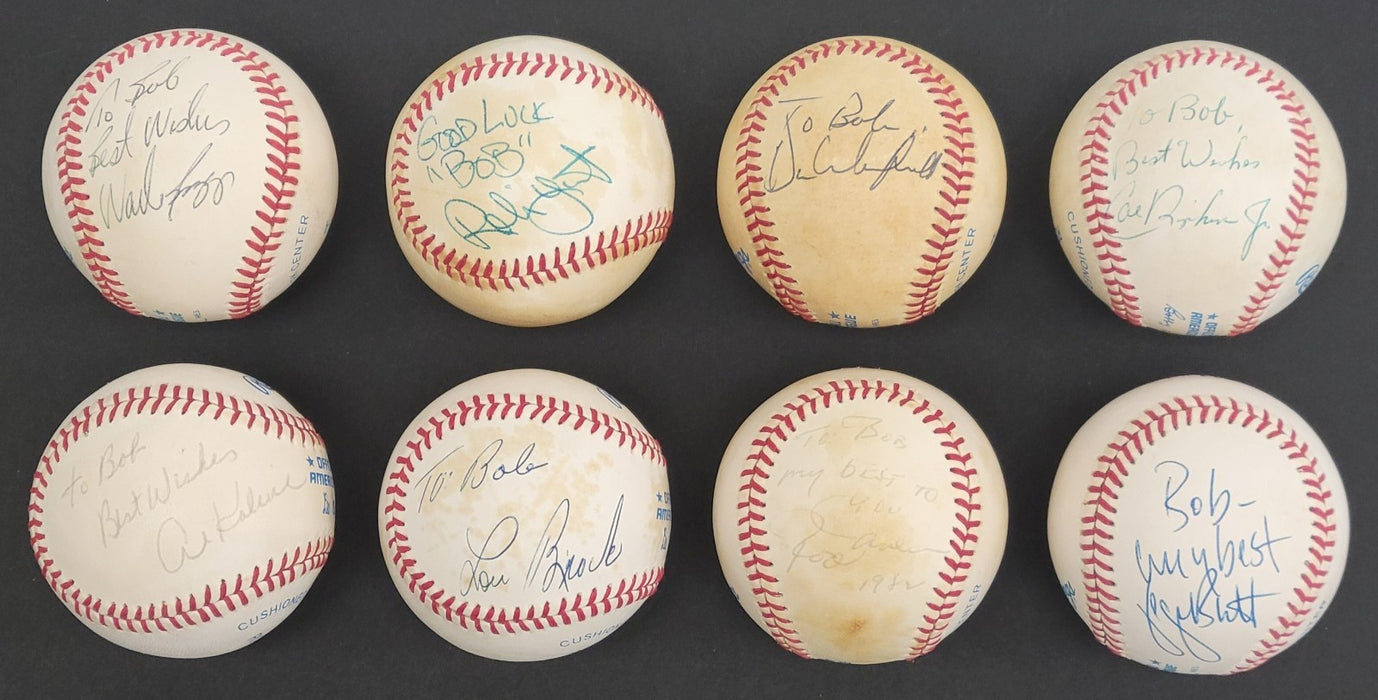 Lot Of (41) Hall Of Fame Signed Major League Baseball All Inscribed "To Bob" JSA