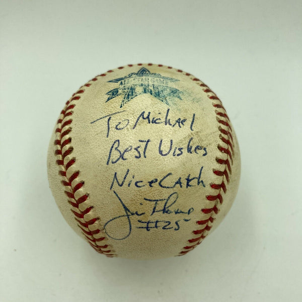 Jim Thome "Nice Catch" Signed Game Used 1997 All Star Game Baseball JSA COA