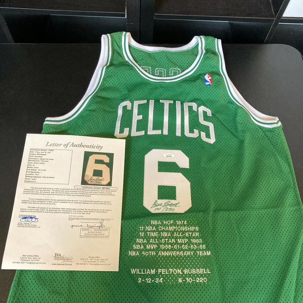 Bill Russell Signed Authentic Boston Celtics Game Used Jersey With JSA COA