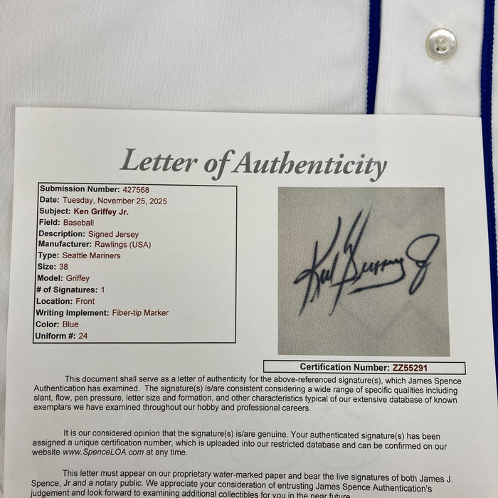 Ken Griffey Jr. Rookie Signed 1989 Seattle Mariners Rawlings Jersey JSA COA