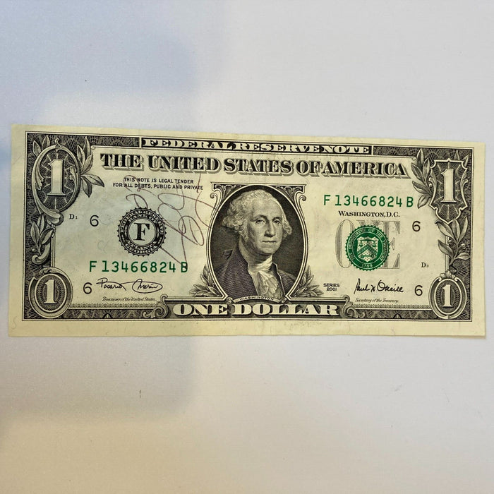 LeBron James Pre Rookie 2001 Signed $1 Dollar Bill JSA COA Auto
