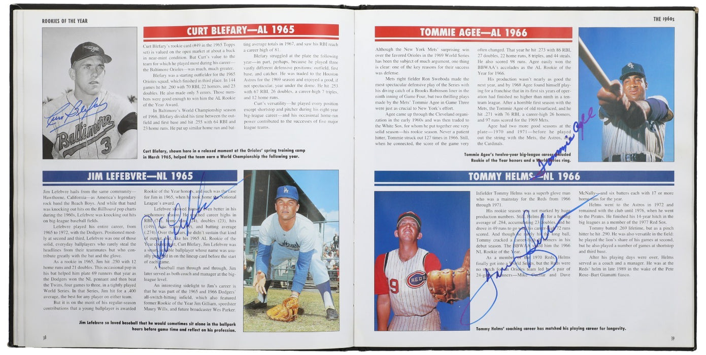 Rookies Of The Year Signed Baseball Book 78 Sigs Derek Jeter Willie Mays Beckett