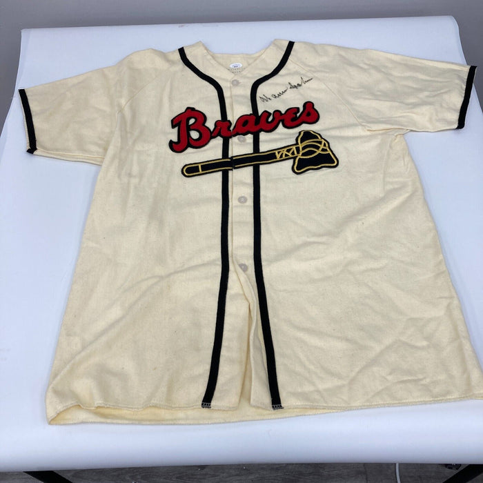 Warren Spahn Signed Autographed Milwaukee Braves Jersey With JSA COA