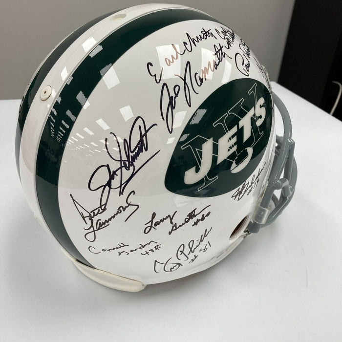 1969 New York Jets Super Bowl Champs Team Signed FS Helmet Joe Namath Steiner