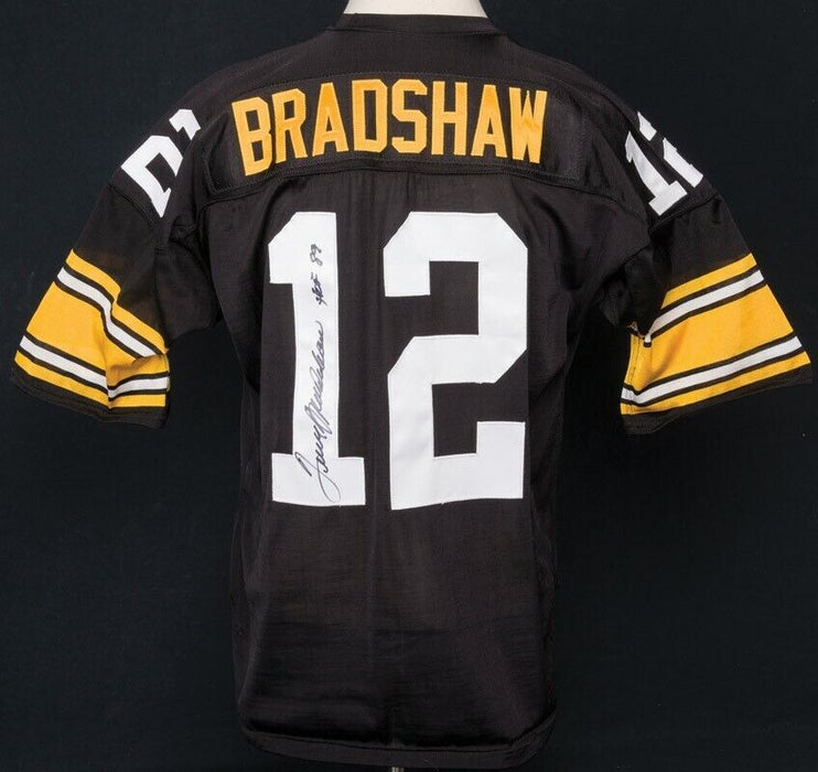 Terry Bradshaw Twice Signed Heavily Inscribed Pittsburgh Steeler Game Jersey PSA