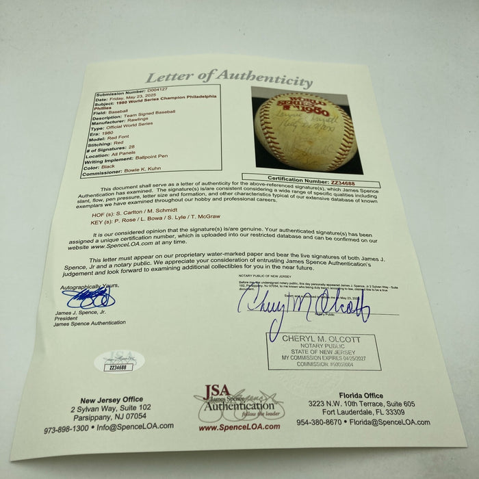 1980 Philadelphia Phillies World Series Champs Team Signed Baseball With JSA COA