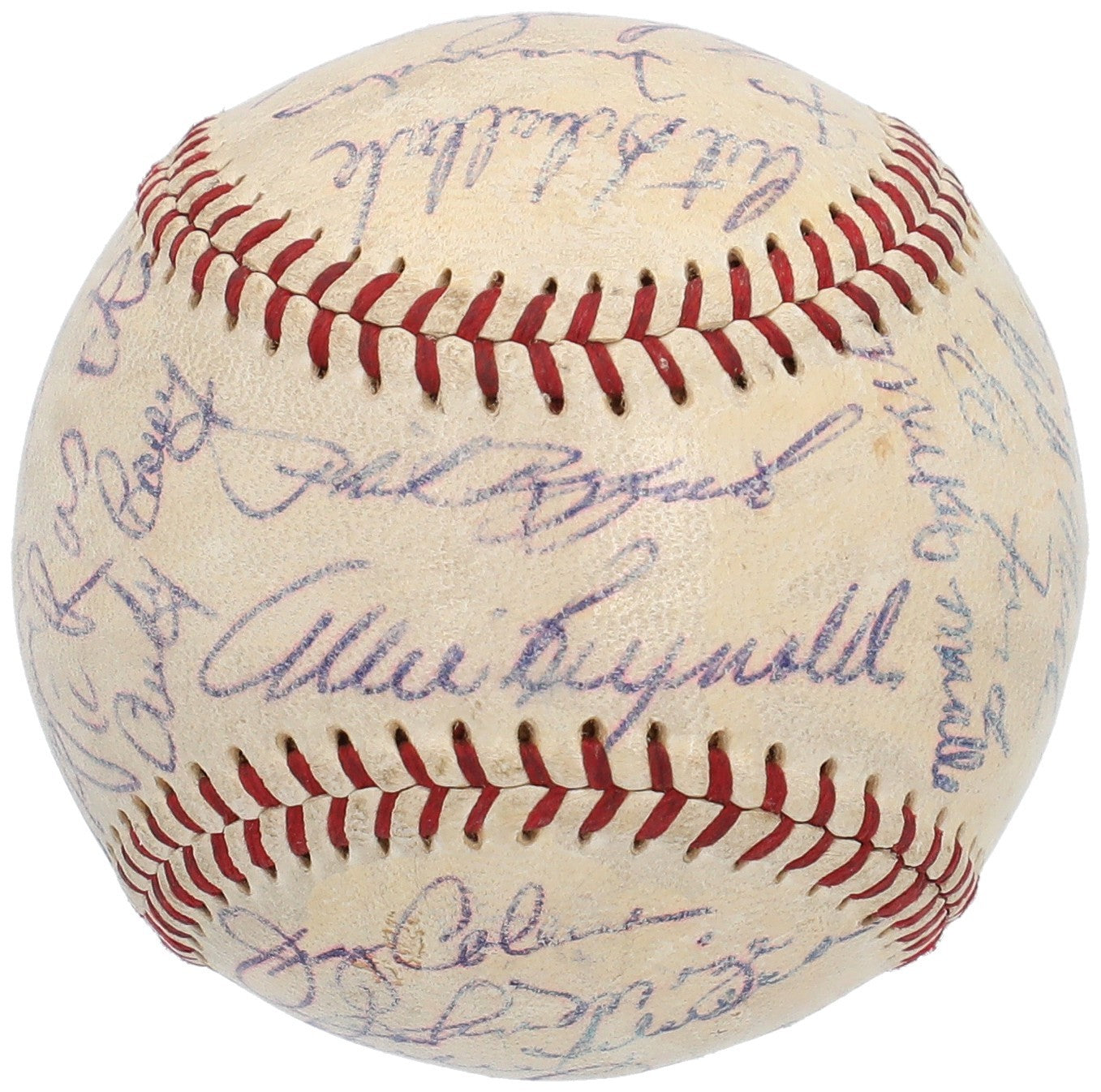 1953 New York Yankees World Series Champs Team Signed Baseball Mickey Mantle JSA