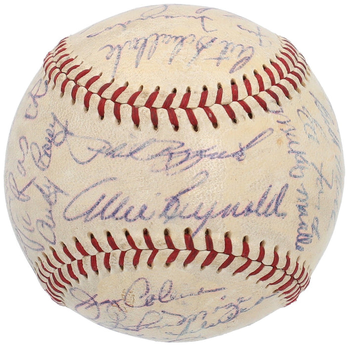 1953 New York Yankees World Series Champs Team Signed Baseball Mickey Mantle JSA