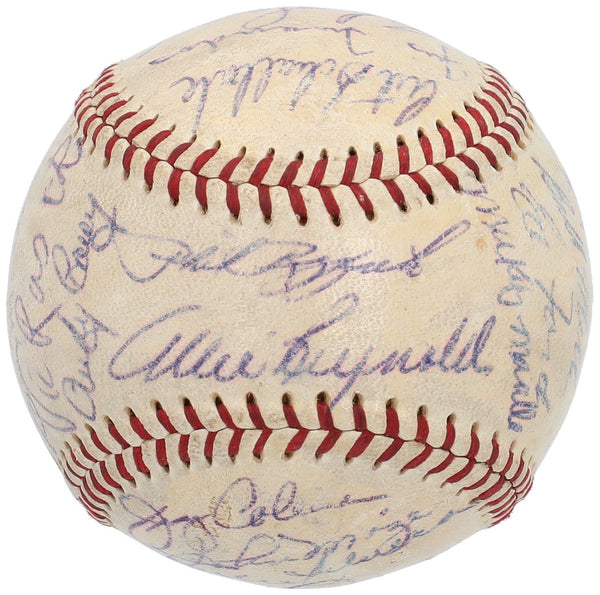 1953 New York Yankees World Series Champs Team Signed Baseball Mickey Mantle JSA
