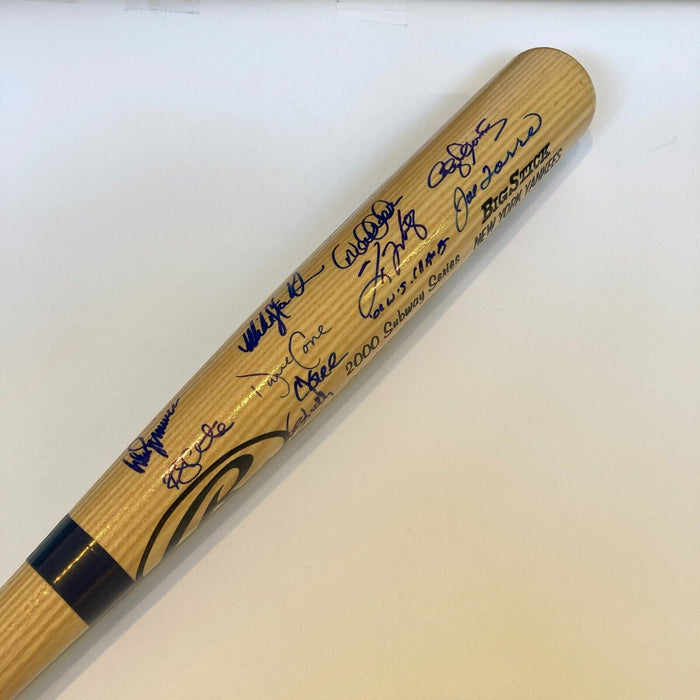 2000 NY Yankees WS Champs Team Signed Bat Derek Jeter Mariano Rivera JSA COA