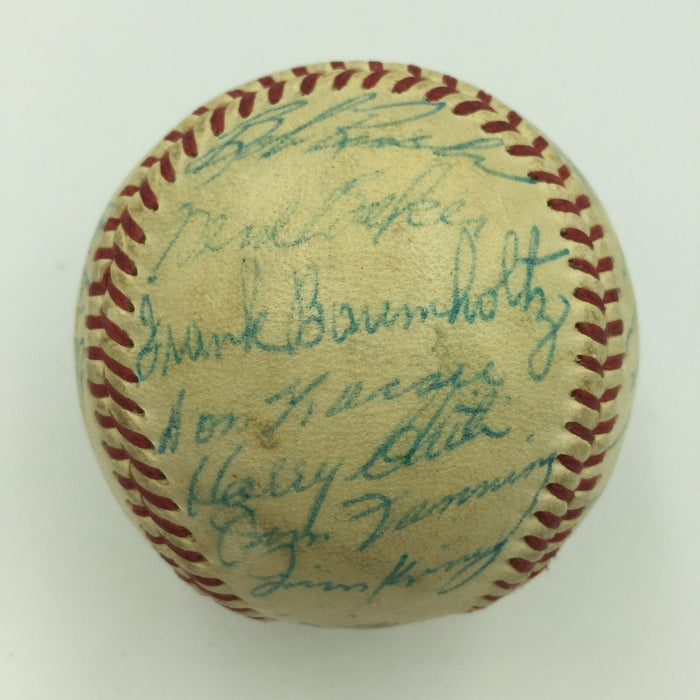 1955 Chicago Cubs Team Signed National League Baseball Ernie Banks JSA COA